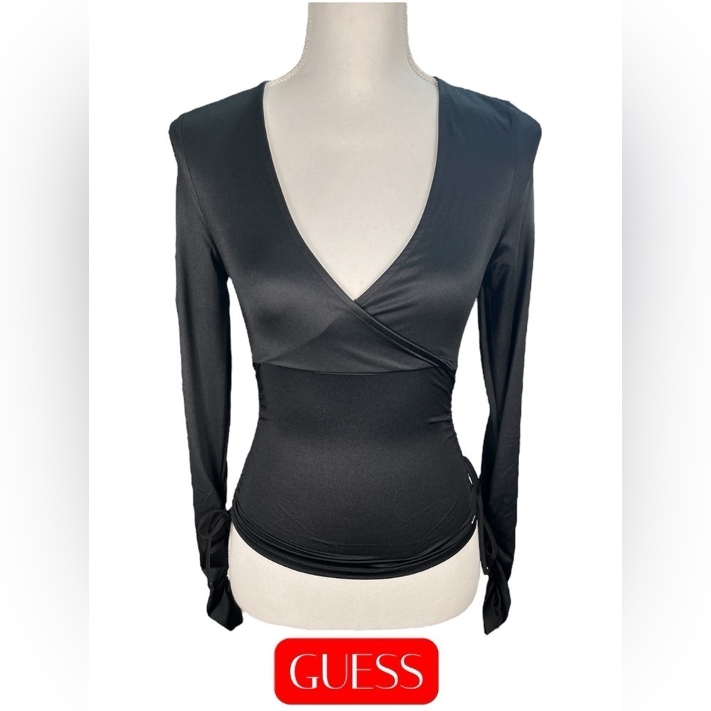 Guess | Deep V Neck Ruched Top